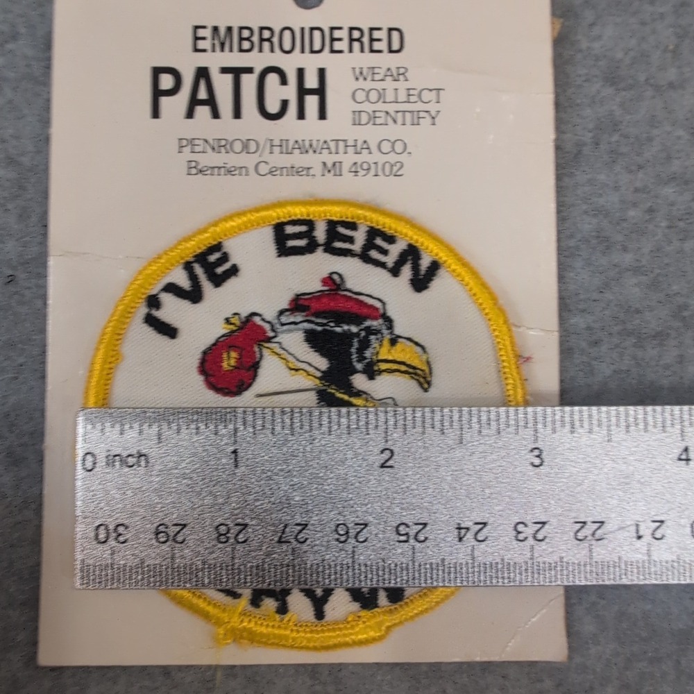 Embroidered Patch Ive Been Everywhere Bird Travel Souvenir On Card Sew - Picture 2 of 2